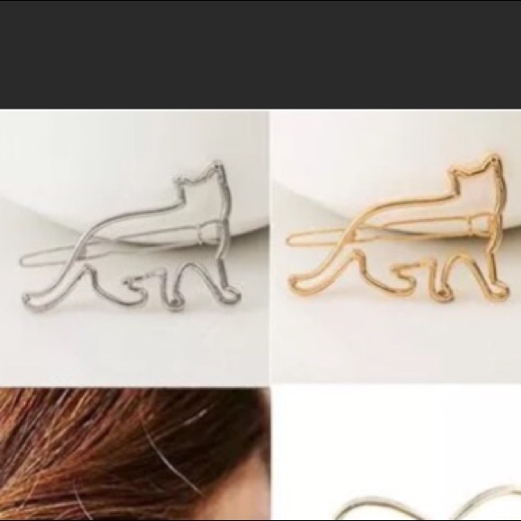 Back in stock kitty cat hair clips set of two - Picture 3 of 4